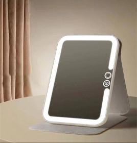 Miroir de maquillage portable à commande tactile, miroir cosmétique pratique, table de maquillage LED 3 Couleurs