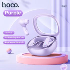 Écouteurs sans fil Bluetooth 5.3 HOCO EQ6 Purple – سماعات لاسلكية أصلية